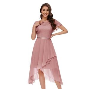 Wedfrend Dusty Pink Hi-Lo Dress